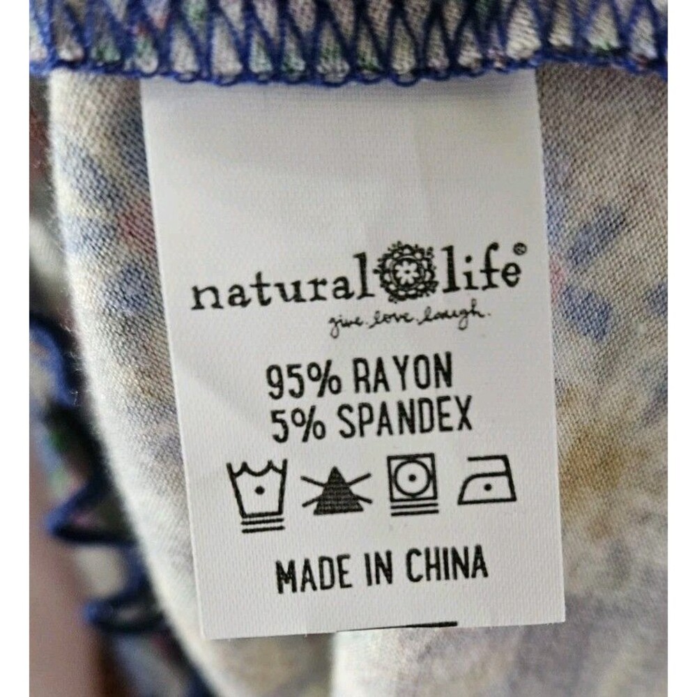 Natural Life Patchwork Top Womens XL Multicolor Stretch Boho - Picture 6 of 6